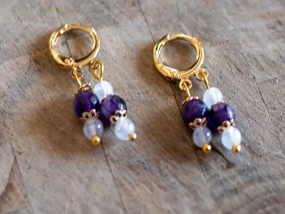 Amethyst and Bluelace Earrings